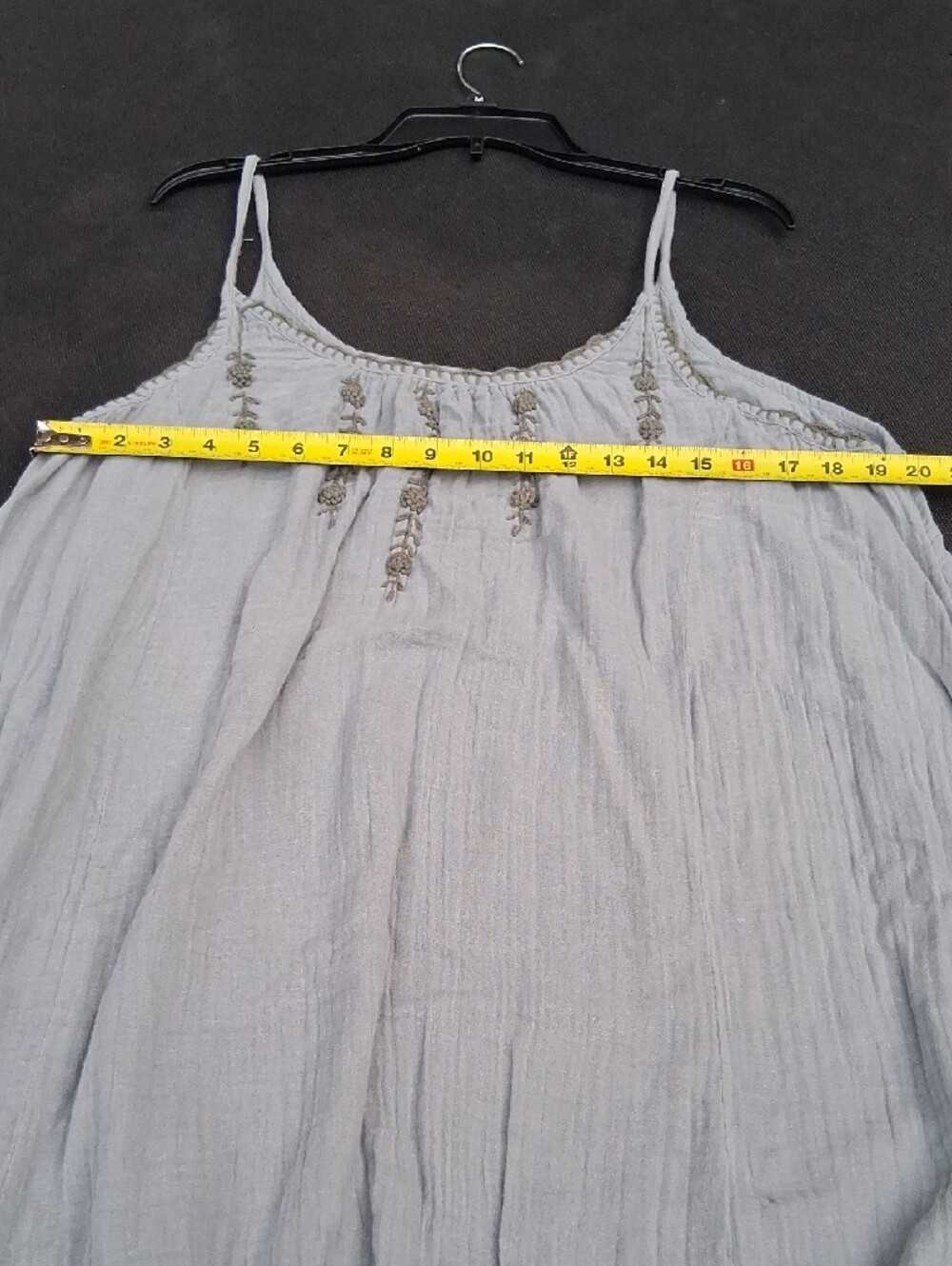 NATURAL LIFE Gray Spaghetti-Strap Gauze Maxi Dress - Picture 8 of 12